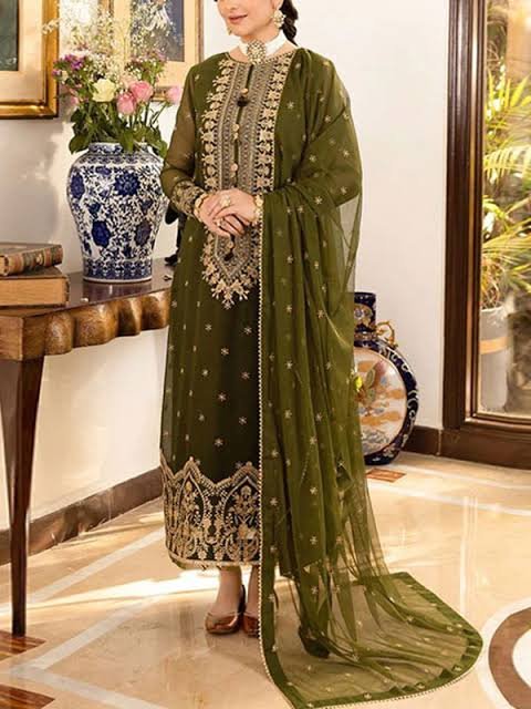 Fancy Chiffon Dupatta with Lace Trim