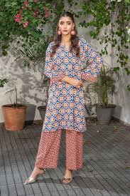 2 Piece Stitched Printed Linen Suit